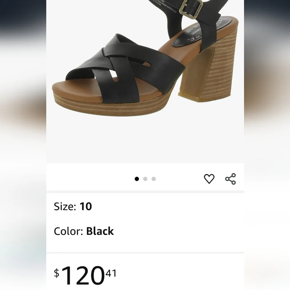 Kork Ease Heel Sandals Hutton Black Cross Strappy Leather Chunky Block Sz 7 - Picture 13 of 14